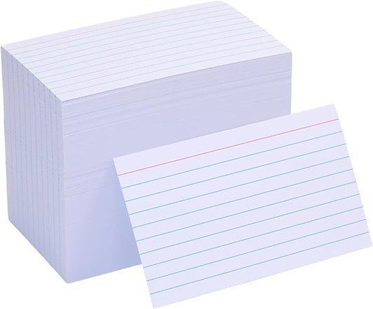 Extra Heavyweight 3x5 Inch Ruled Index Cards, Made of 92lb Weight Thick Paper Ruled Notecards, Double Sided Thick Flash Cards for Note-Taking, Studying, Ideal for School, Home and Office - 400 Count