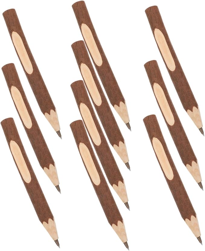 Natural Tree Branch Wooden Ballpoint Pens 13cm Biodegradable Wood Pens 10pcs Multi-function Writing Accessories for School and Office Use