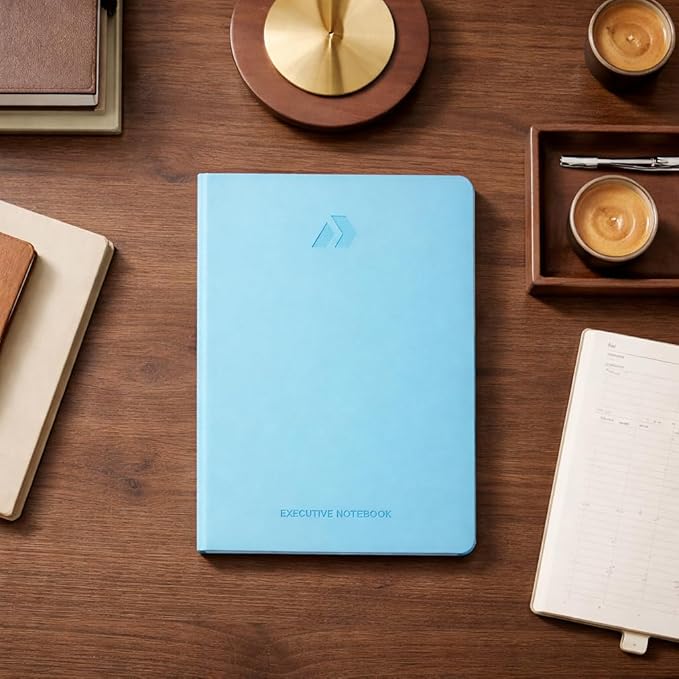 Nextnoid Hardcover Lined Notebook Journal - 120 GSM Thick Paper, Medium A5-160 Pages - Perfect For Writing, Journaling and Note-Taking (Ice Blue, Ruled)
