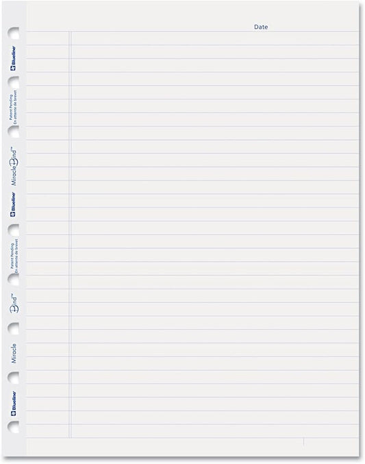 Blueline MiracleBind Notebook Refill Sheets 50 Sheets 9.25x7.25-Inch (AFR9050R) , White
