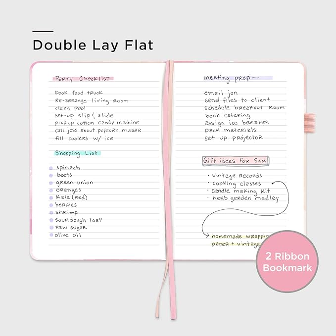 &And Per Se Hardcover Notebook – A5 5.7"x8" College Ruled, 160 Pages, 100gsm Thick Paper – Aesthetic Journal for Women, Gift-Ready Planner, Everyday Writing Notebook (Black)