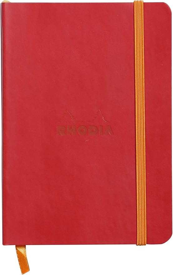 Rhodia Rhodiarama SoftCover Notebook - 72 Lined Sheets - 4 x 5 1/2 - Poppy Cover