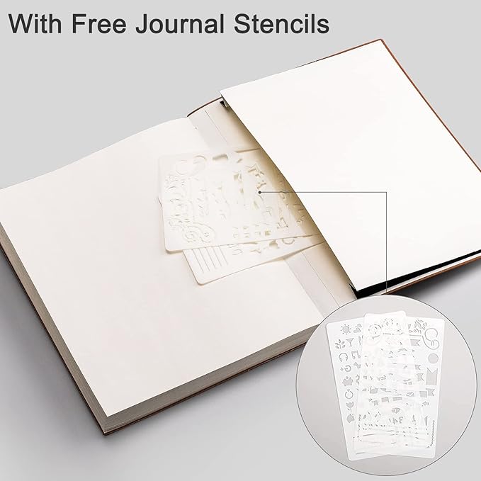 EMSHOI Dotted Journal Notebook, B5 Large Softcover Leather Journal, 192 Numbered Pages 100gsm Thick Dot Grid Notebook for Journaling Drawing Women Men Work School, 7.48"x10.15"-LightBlue