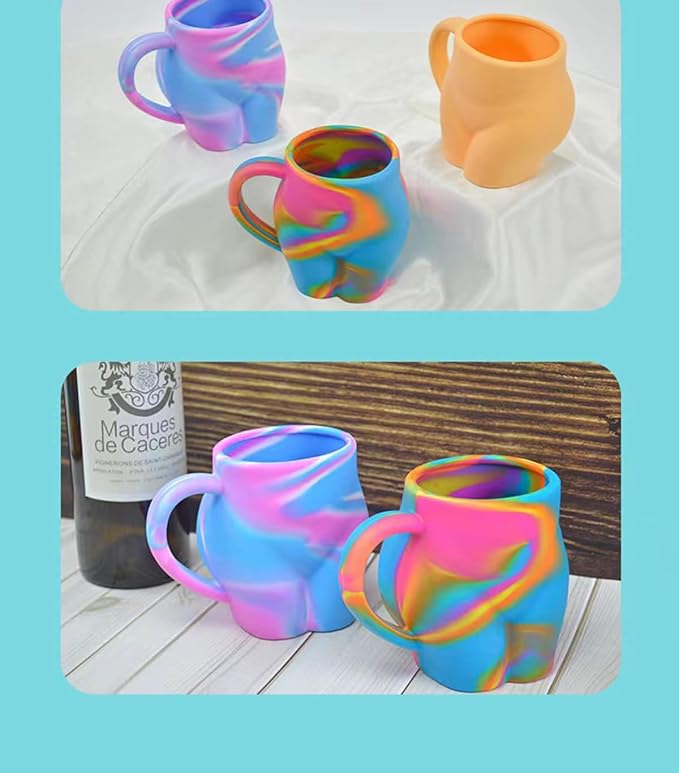Coffee Mug 360ml:Hippie Hops - Silicone Handled Unbreakable Cups, Hot/Cold Drinks, Dishwasher-Microwave-Freezer-Oven Safe (Camouflage)