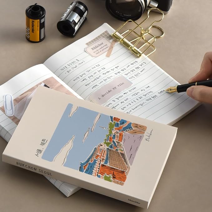 Monolike Seoul Paperback Line Notebook - 03. Bukchon_Design note, Mini note, Simple note, Notebook, 192 Pages, 4.13x6.69