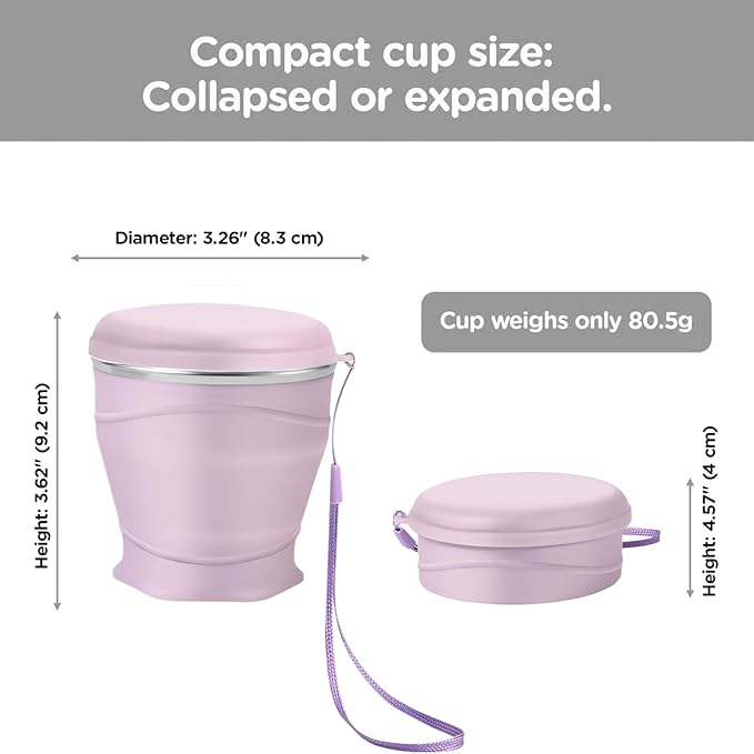 Foldable Silicone Cup, 8.8oz Drinking Mug, 3.62x3.26 Inch Leakproof Travel Cup with Food Grade Material, Drinkware, Foldable Cups with Design, Outdoor Cups for Camping Backpacking