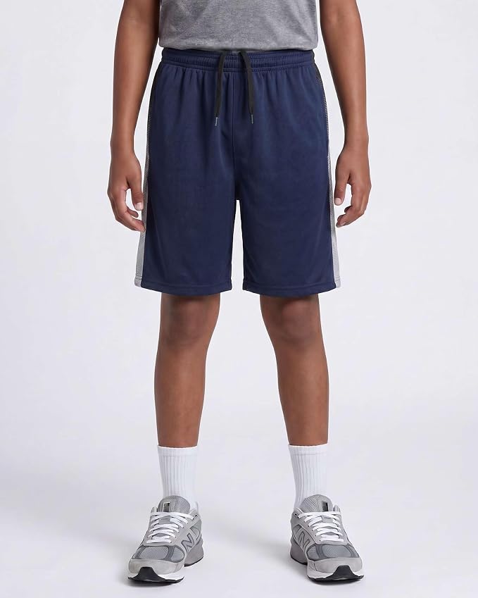 Real Essentials 5 Pack: Boys' Mesh Basketball Athletic Shorts with Pockets – Teen Kids Youth Quick Dry Soccer Running Gym