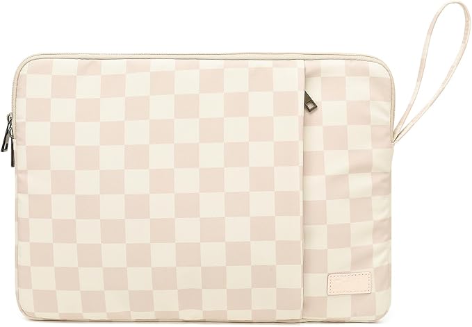 Laptop Sleeve 13.3 inch14 Inch, 15.6inchWater Resistant Traveling Computer Cover with Handle, Shockproof Protective Carrying Laptop Case (Y8-Khaki Checker, 12.5 inch-13.5 inch)