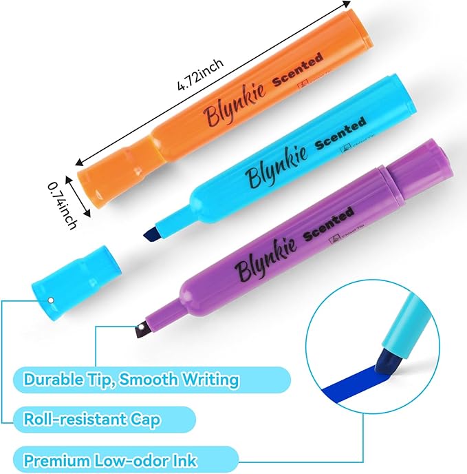 Scented Markers Bulk, 120 Count in 12 Assorted Colors with Fun Scents - Chisel Tip Washable Chart Markers for Teachers, Kids, School Supplies & Back to School Supplies, Classroom Must Haves