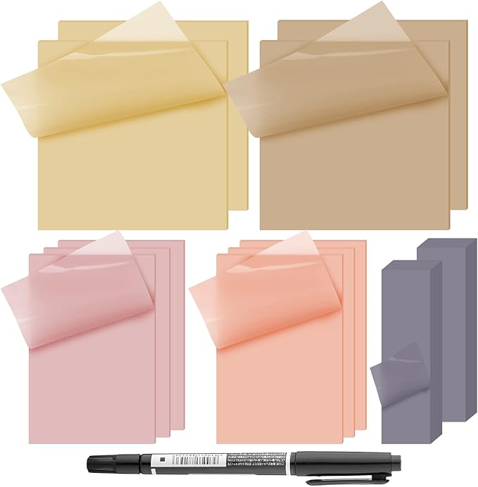 900 Pcs Bible Sticky Notes Bible Study Supplies Transparent Journaling Supplies Book Annotation Tools Translucent Clear Office Notes with Marker See Through Self(Classic Color)