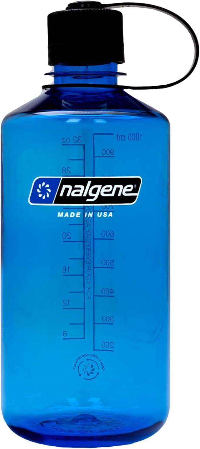 Nalgene 32 oz Narrow Mouth Water Bottle | BPA-Free, Durable & Leak Proof, Lightweight Bottle for Hiking, Gym & Travel, Slate Blue