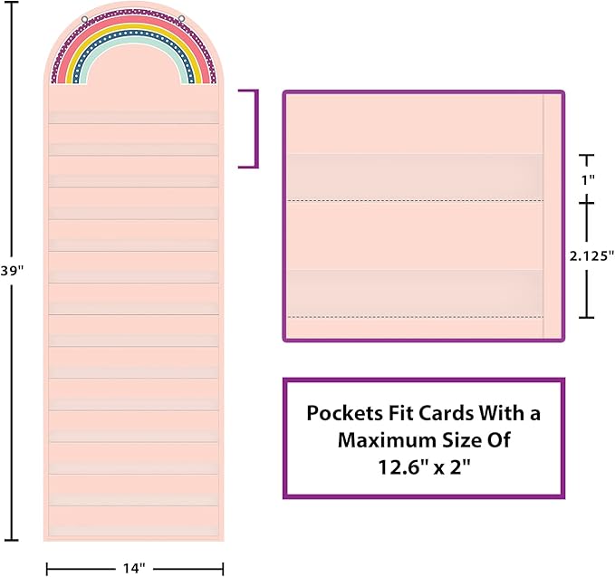 Teacher Created Resources Oh Happy Day Rainbow 14 Pocket Chart (13" x 39")