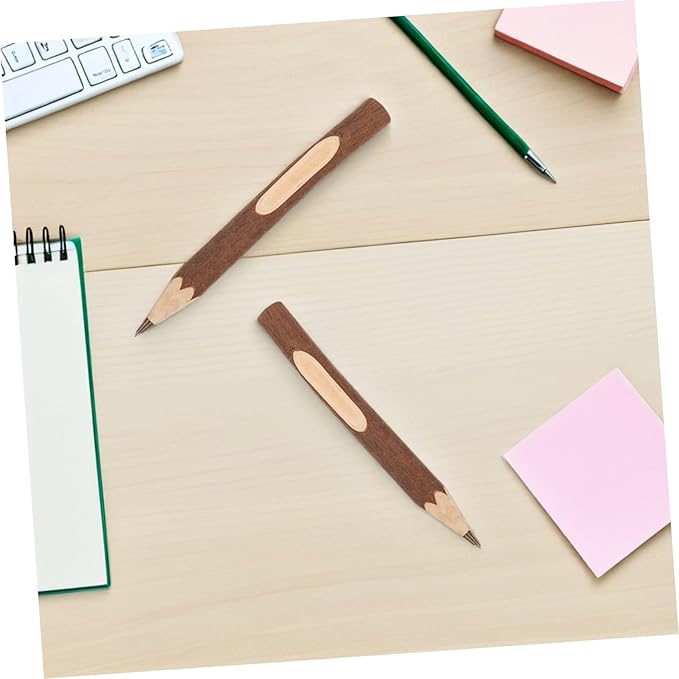 Natural Wood Ballpoint Pens 13cm Tree Bark Biodegradable Eco-friendly Writing Pens 10pcs Portable Household for Office and Daily Use