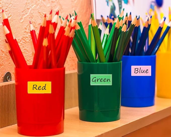 Assorted Colors Waterproof Removable Labels - 310PCS with Pen Adhesive Name Label Stickers for Water Bottles,Baby Daycare,Kids School Supplies,Home Office Organization