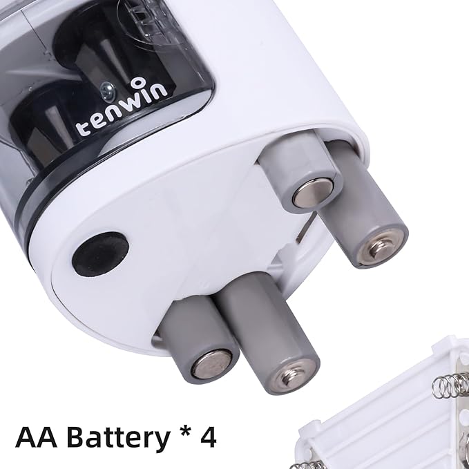tenwin Electric Pencil Sharpener for Colored Pencils, Battery Operated Pencil Sharpeners for No.2 and 6-12mm Pencils, Dual Hole for Office School Artists Adults Kids Use（Silver）