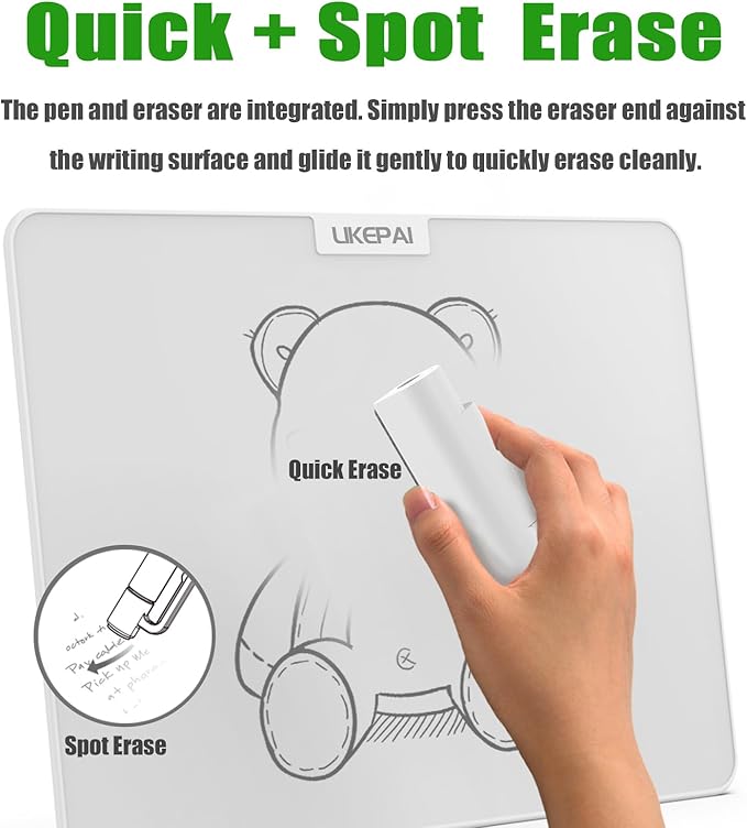 15 Inch Magic Whiteboard, No-Consumable Erasable Board, Dust-Free Power-Free Waterproof Shockproof Eye-Caring Panel | Ideal for Office, Classroom, Remote Work, Replace LCD & Desktop Whiteboard