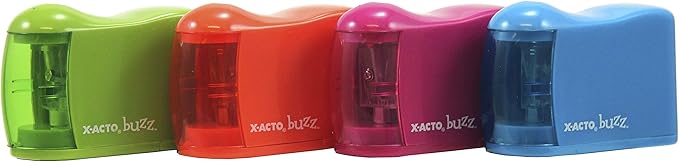 X-ACTO Buzz Battery Pencil Sharpener,Assorted Colors,(16758),(Pack of 12)