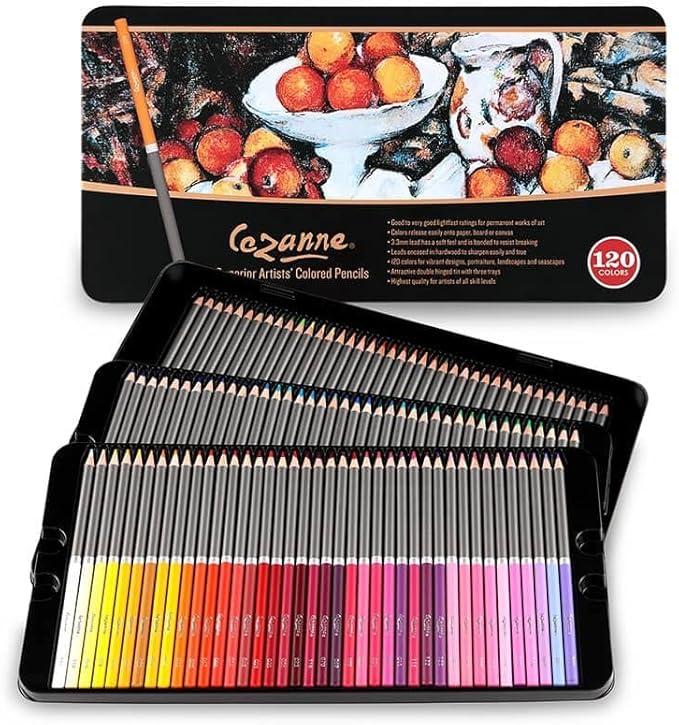 Creative Mark Cezanne Premium Colored Pencil Set With 6pk Colorless Blenders - Soft Wax Core Colored Pencils for Drawing, Blending, Coloring, Professional Artists & More! - 120-Count