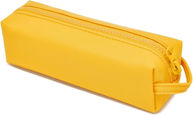 Pencil Case Soft School Pencil Pouch Bag for Easy Carry Stylish and Durable (Yellow)