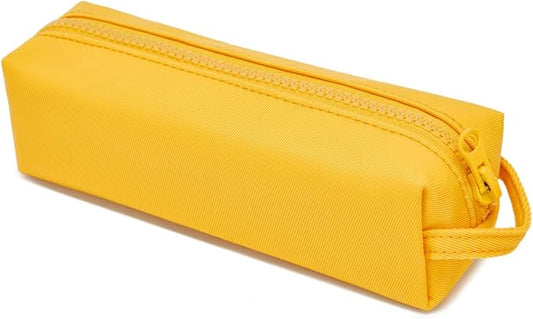 Pencil Case Soft School Pencil Pouch Bag for Easy Carry Stylish and Durable (Yellow)