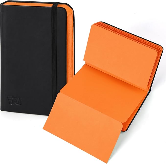 3.5x5.7inches Mixed Media Sketch Pad, 120GSM 32Sheets Folded Colored Paper Sketchbook for Drawing, Protable Hardcover Art Sketchbook for Painting, Writing, Journal.Orange