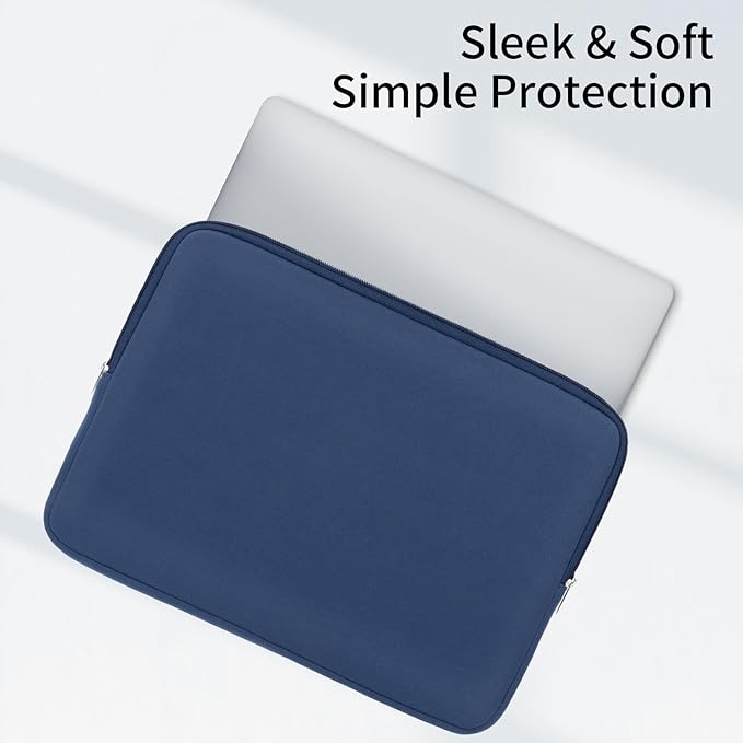 RAINYEAR 14 Inch Laptop Sleeve Case Protective Soft Padded Zipper Cover Carrying Computer Bag Compatible with 14" Notebook Chromebook Tablet Ultrabook (Navy Blue)