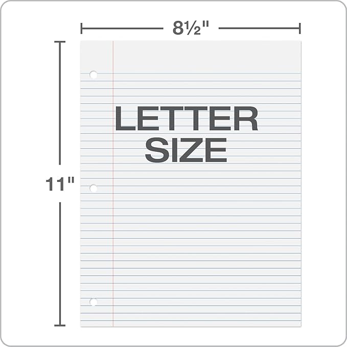 Oxford Loose Leaf Paper, 2000 Sheets, College Rule Filler Notebook Paper, 8-1/2" x 11", 3-Hole Punched Fits 3-Ring Binders, 4 packs of 500 (62331)