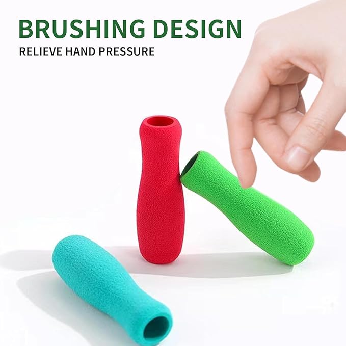 6Pcs Colorful Special Supplies Foam Pencil Grips Soft Foam for Adults, Open Slip Insert Pen Paint Brush Holder Ergonomic Right Left-Handed Use for Handwriting, Drawing, Counter Pens