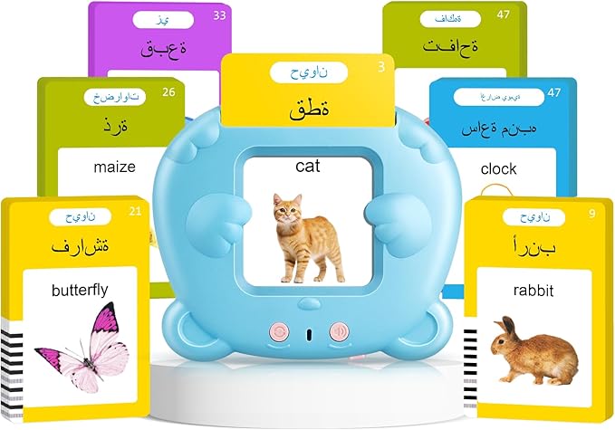 Arabic & English Talking Flash Cards for Toddlers, 510 Sight Words Bilingual Flash Cards, Learning Toys, Montessori Toys, Speech Therapy Toys, Children's Sensory Preschool Educational Birthday Gifts