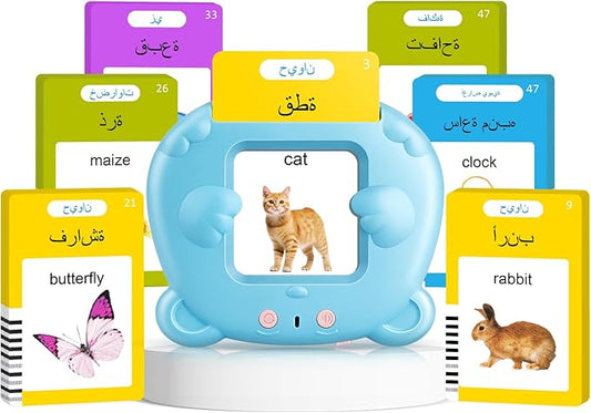 Arabic & English Talking Flash Cards for Toddlers, 510 Sight Words Bilingual Flash Cards, Learning Toys, Montessori Toys, Speech Therapy Toys, Children's Sensory Preschool Educational Birthday Gifts