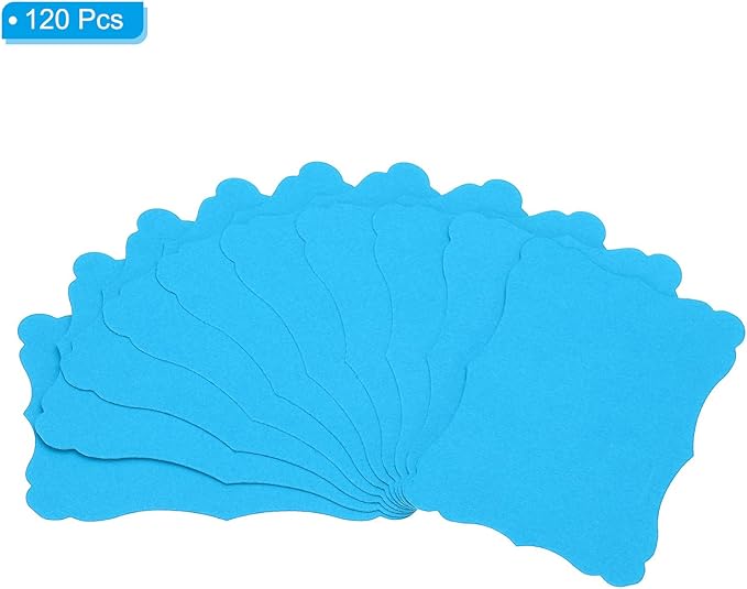 PATIKIL 3.7"x2.4" Blank Paper Business Cards, 120 Pack Small Index Flash Cards Words Message Note Card Mini Paper Tags Lace for DIY Gift, Blue