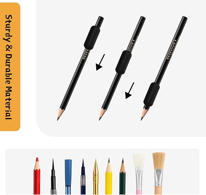 5-Pack 1 Ounce Silicone Pencil Grips, Handwriting Aid for Kids & Seniors with Special Needs, Dysgraphia Tools & Ergonomic Writing Assist