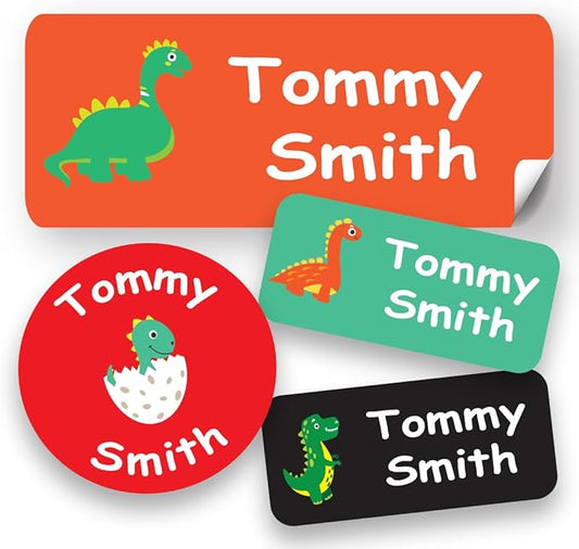 120-ct Personalized Waterproof Name Labels – 3-Line Custom Stick-On Tags for Daycare & Camp – Dishwasher-Safe, Cute Pastel Designs, Pre-Cut