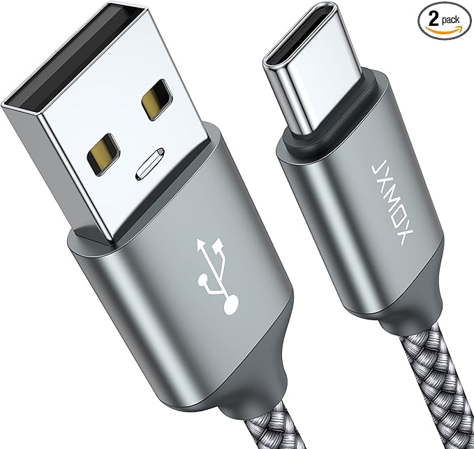 USB Type C Cable,USB A to USB C 3A Fast Charging (3.3ft 2-Pack) Braided Charge Cord Compatible with iPhone 15 16 17 Pro Max,Samsung Galaxy S10 S9 S8 Plus,Note 9 8,A11 A20 A51,LG G7 V30 V35,Moto Z2 Z3