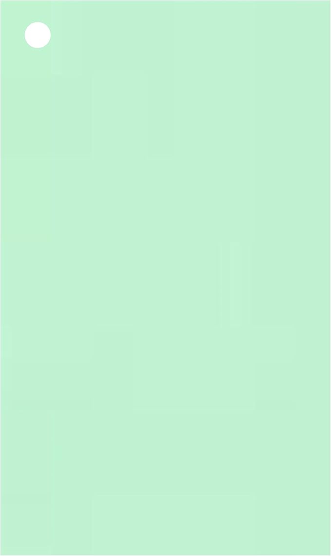 Colonial Cards: 150 Color Cardstock 3" x 5" Index Cards, Unruled with Corner 1-Hole Punched and 4 Binder Rings, Light Green