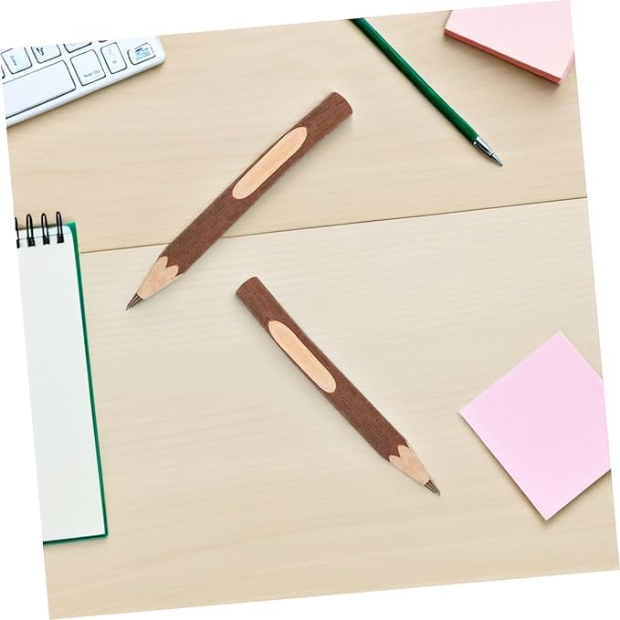 Healeved Wooden Ballpoint Pens Natural Tree Bark Texture 13cm Biodegradable Ballpoint Pen 10pcs Comfortable Grip for Office and School Use