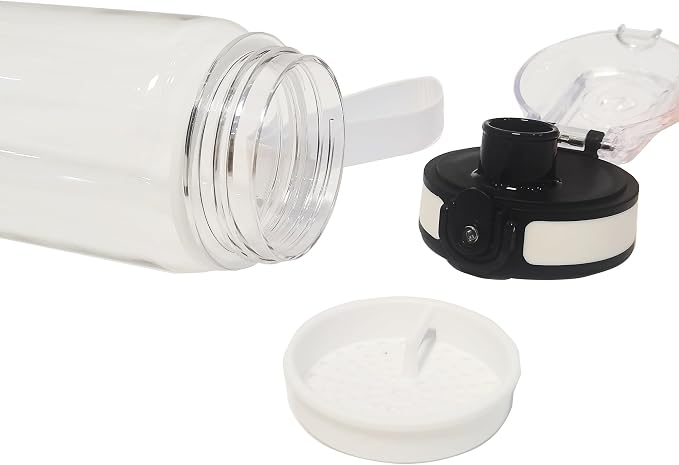 Clear Plastic Water Bottle | No Markings 32oz Chug Lid Sports Water Bottle | Leak Proof Re-Usable Flip Top Plastic Drinks Bottles for School, Office, Gym, Cycling, Exams (Clear-32oz)