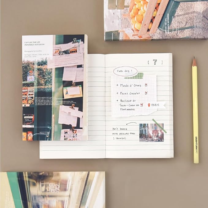Monolike CAPTURE THE LIFE Paperback Line Notebook 3p B-SET_Art design note, Mini note, Line note, Notebook, 192 Pages, 4.13x6.69