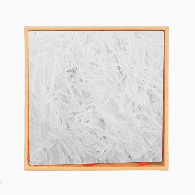 Cabilock Shredded Tissue Paper Basket Filler 500g White Raffia Grass Packing Box Filling Shreds for Boxes Holiday and Party Decoration Packaging Supplies