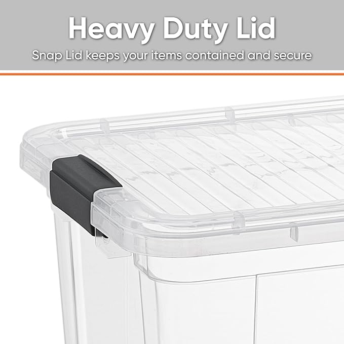 Superio Small Clear Storage Boxes with Lids, 11 Quart Plastic Container Bins for Organizing, Stackable Crates, BPA Free, Non Toxic, Odor Free, Organizers for Home, Office and Dorm, 3 Pack