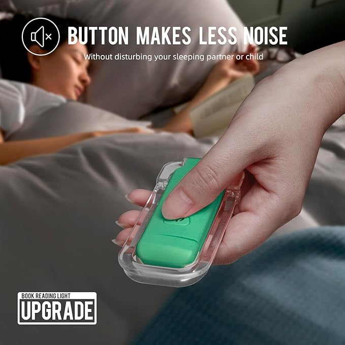 EGWASER Book Light for Reading in Bed, USB Rechargeable Clip on Book Lights, 3 Brightness Adjustable Dimmable Bookmark Light for Eye-Protection, Reading Lamp for Bookworms, Travel (Dark Green)