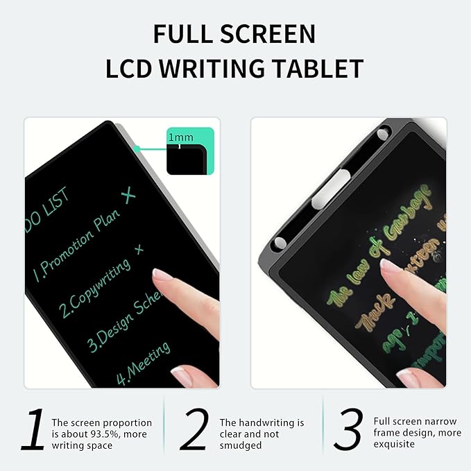 LCD Writing Tablet for Adult: 6.5 Inch Mini Full Screen Drawing Board Reusable Digital Notepad Portable Use for Office Study Teaching