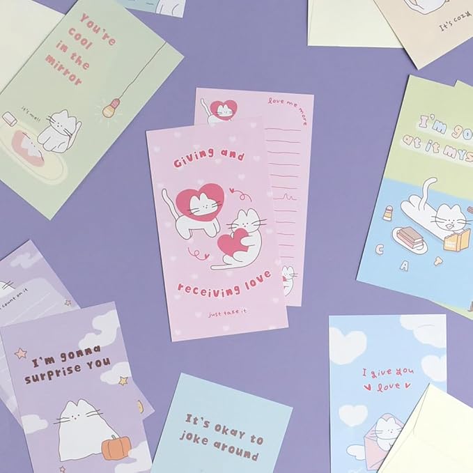 Monolike Storytown Azzle Series.1 Mini Letter Paper and Envelopes Set - 8Type, 32 Letter Paper + 16 Envelopes