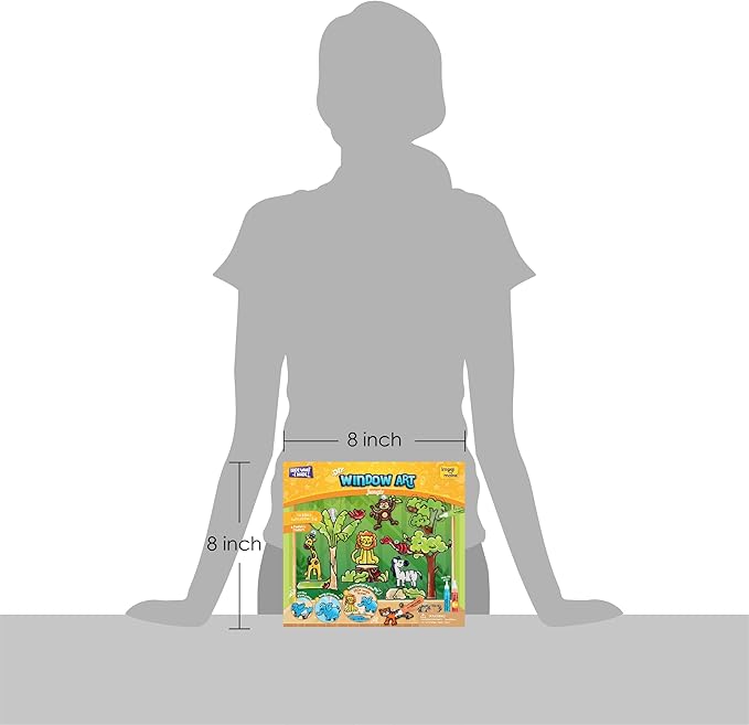 Imagimake Window Art Jungle | 16-Piece Glass Paint & Suncatcher Kit | Craft & Discover Animals | Art Kit for Kids| 5 Year Old Boy Gifts | Birthday Gifts for Boys & Girls Ages 5,6,7,8,9,10,11,12