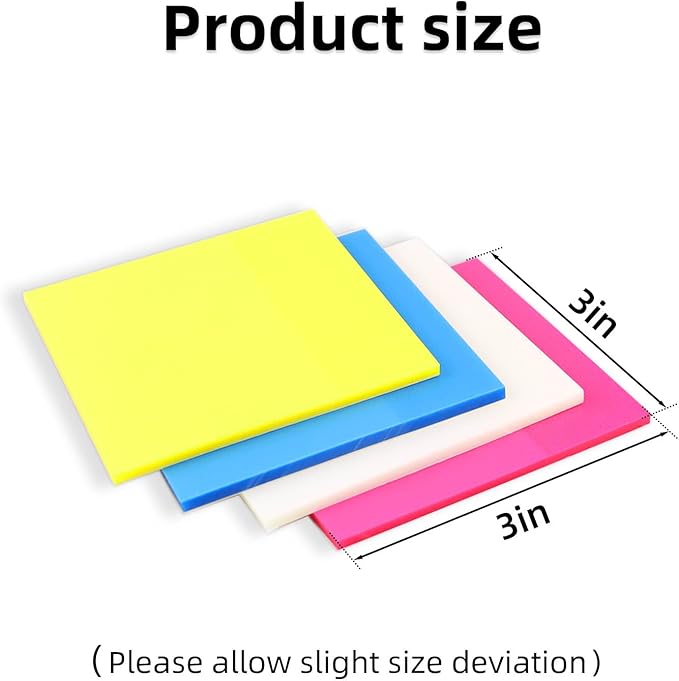 200 Sheets Transparent Sticky Notes Clear Sticky Notes See Through Sticky Notes 3x3 Inch Clear Note Pads Waterproof Translucent Post It Notes for Books Annotation Office School Supplies (4 Colors)
