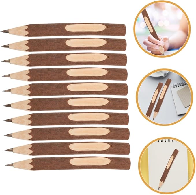 Wooden Ballpoint Pens 17cm 10pcs Lightweight Portable Writing Pens with Natural Wood Material Biodegradable Eco-friendly for School and Office Use