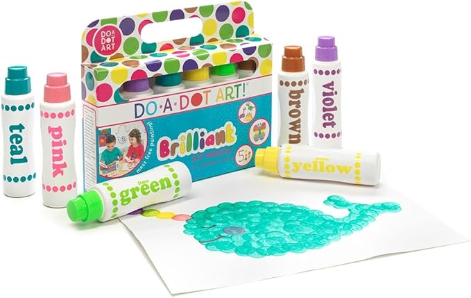 Do A Dot Art! Brilliant Colors 6 Pack Washable Paint Dot Markers Daubers for Children, The Original Dot Art Marker, Made in the USA