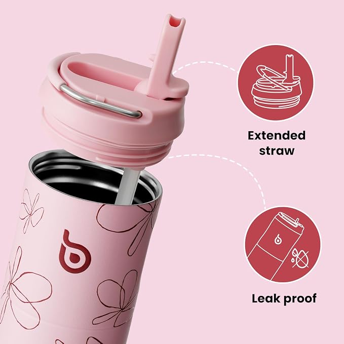 BOTTLE BOTTLE Insulated Water Bottle 24oz with Straw Lid and Handle Sports | for Travel Gym school,Stainless Steel Water Bottles,Double-Wall,Vacuum Metal,Leak Proof,BPA-Free