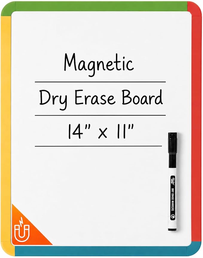 Mr. Pen- Dry Erase Board, 14” x 11” with a Black Dry Erase Marker, Vintage Garden Frame, Small Mini White Board for Students, Fridge, Wall, Locker, Includes Double Sided Tapes