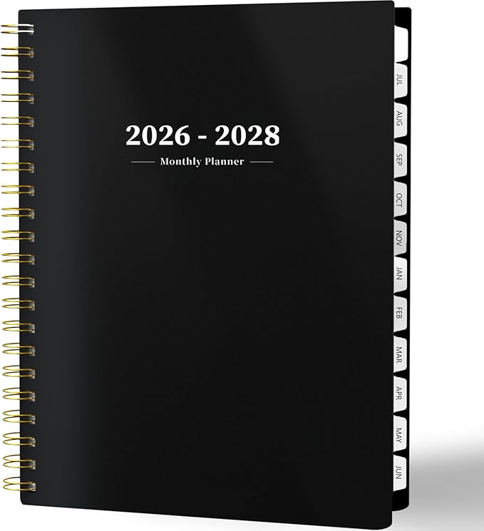 2026-2028 Monthly Planner - 2 Year Monthly Planner Calendar 2026-2028, Jul 2026 - Jun 2028, 8.5" x 11", 24 Months, Spiral-Bound, Tabs, Holidays, Notes, Ideal for School Office Home Planning